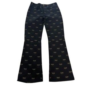 Alice + Olivia Black Jeans with Gold Dragonflies - size 8
